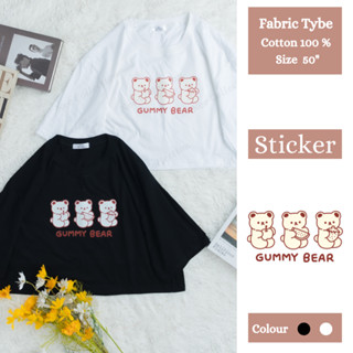 Gummy Bear Crop (อก 52")  Plus size เสื้อครอปผ้าคอตตอน 100%