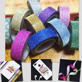 💕 เทปกลิตเตอร์ เทปกาวกากเพชร Glitter Tape ยาว 5 เมตร DIY เทปกาวกลิตเตอร์ เทปกากเพชร 💕