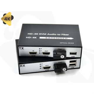 4K HDMI Fiber Optical Extender USB + Loop Out