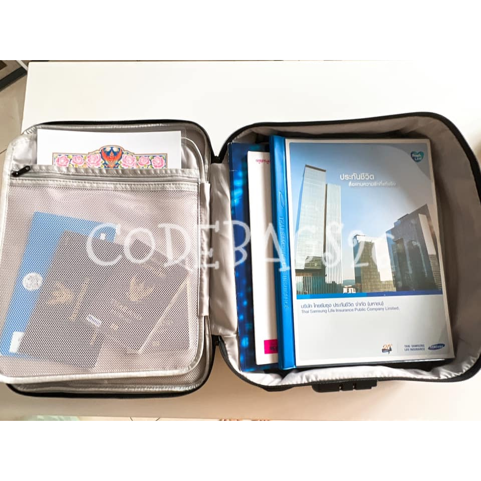 (CODEBAGS26/ส่งฟรี) กระเป๋าเก็บโฉนดขนาดใหญบิ๊กไซด์B4 กระเป๋าจัดระเบียบเอกสาร กระเป๋าใส่เอกสารไปทำงาน ตั้งรหัสล็อก กรมธรร