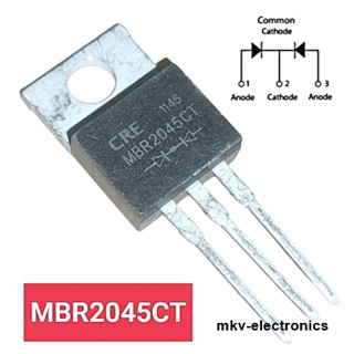 (1ตัว) MBR2045CT , Schottky Diode 20A 45V TO-220AB หลังเหล็ก ไดโอดหัวเข้า (รหัสสินค้า M01465)