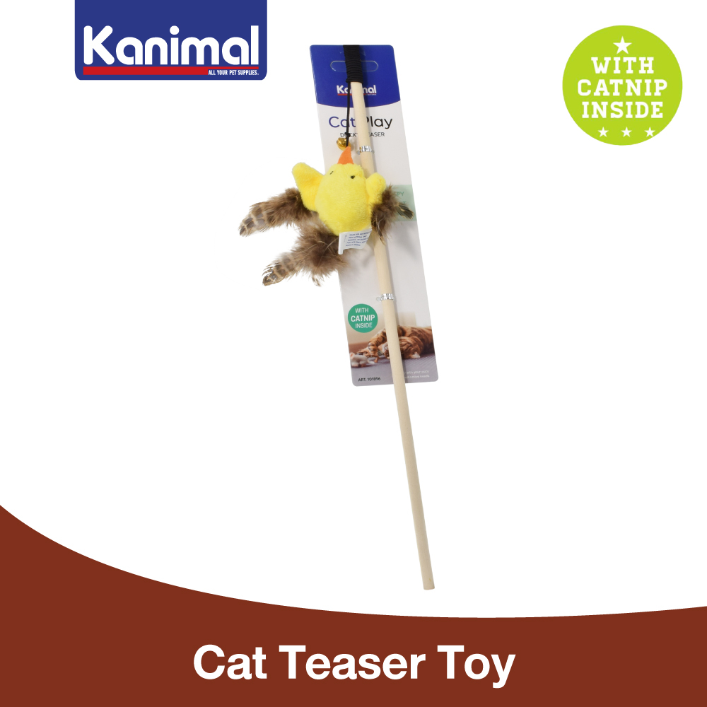 [101896] Kanimal Cat Teaser Toy ของเล่นแมว ไม้ล่อแมว รุ่นเป็ดเหลือง พันขนนก สำหรับแมวทุกสายพันธุ์ ขนาด 40×14 ซม. ราคา ถูกที่สุด ดีลบีเคเค รูปภาพหลัก