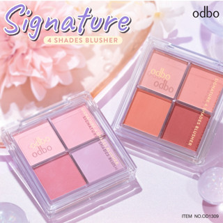 บลัชออน 4 เฉดสี เม็ดสีแน่น ติดทน ODBO(โอดีบีโอ) SIGNATURE 4 SHADES BLUSHER OD1309