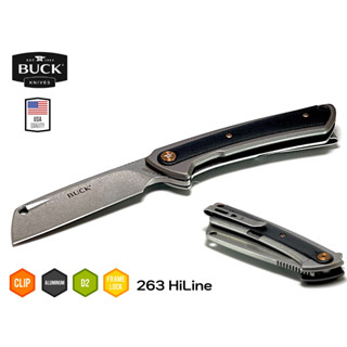 มีดพับ BUCK 263 HiLine Anodized Aluminum Handles ,Black G10