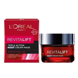 LOreal Paris Revitalift Triple ANTI-AGING Night Cream 50ml. ลอรีอัล รีไวทัลลิฟท์ ทริปเปิล แอนตี้-เอจจิ้ง ไนท์ครีม