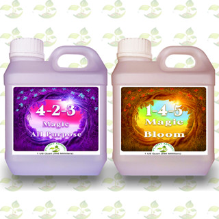 ปุ๋ยเร่งดอก PLANT MAGIC สูตร 4-2-3 ทำใบ และสูตร 1-4-5 ทำดอก ขนาด 1 US Quart (946 Milliliters)