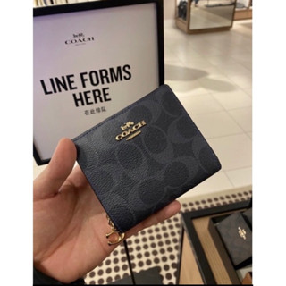 SNAP WALLET IN SIGNATURE CANVAS (COACH C3309) GOLD/DENIM MULTI