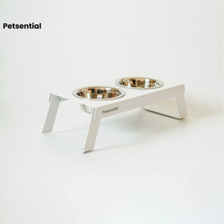 Petsential ชามคู่ ขาตั้งโลหะยกสูง สำหรับสัตว์เลี้ยง