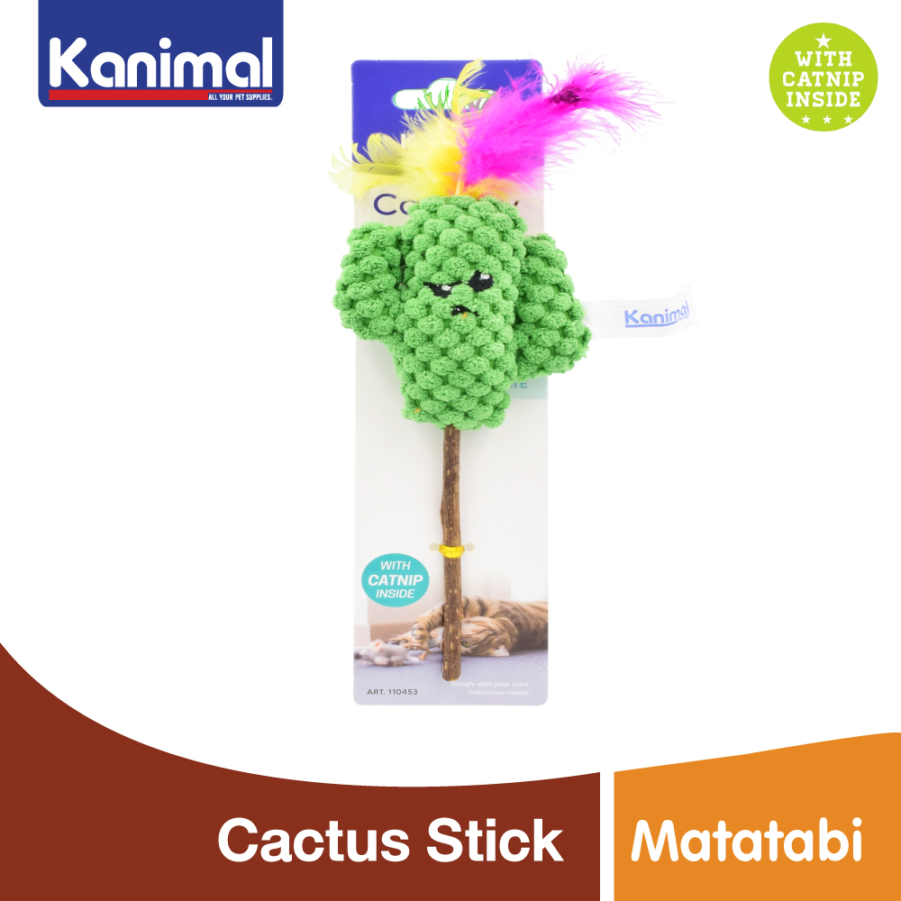 [110453] Kanimal Cat Toy ของเล่นแมว รุ่น Cactus Stick ไม้มาทาทาบิ กระบองเพชรพันขน สำหรับแมวทุกสายพันธุ์ ขนาด 26×8 ซม.