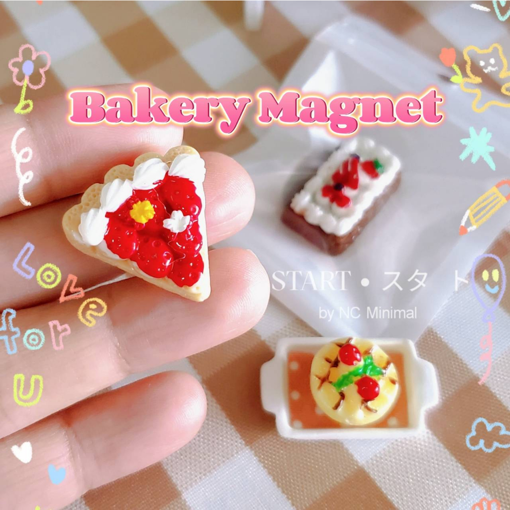 START • スタ−ト STM1004 Bakery Magnet พร้อมส่ง แม่เหล็กติดตู้เย็น รูปเค้ก และพาย ติดตู้เย็น ติดบอร์ด ของขวัญ ของขวัญปีใหม่