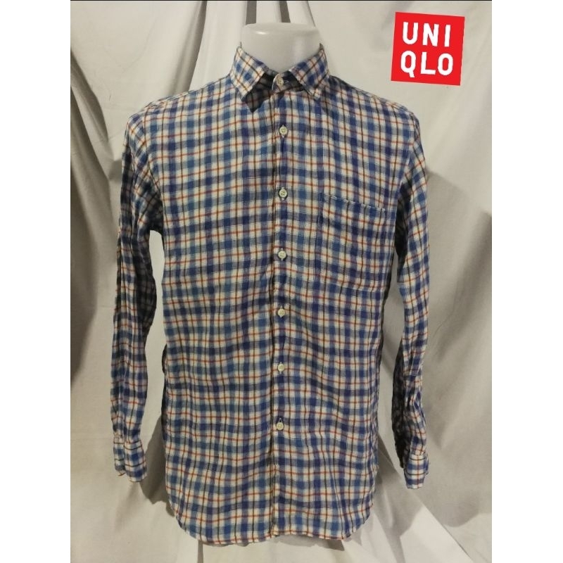UNIQLO Brand_2nd hand เสื้อเชิ้ตแขนยาวผ้าลินิน (Linen) 💯%/ Size L​/ แท้มือสองกระสอบนำเข้า​