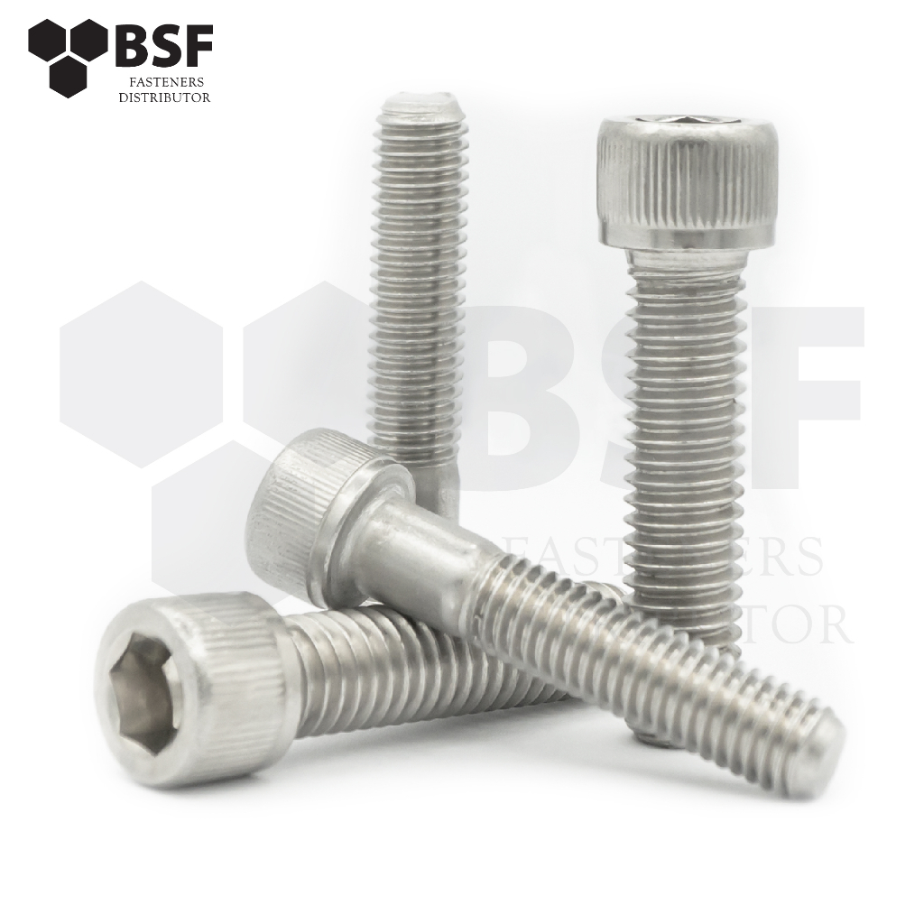 สกรูหัวจมสแตนเลส 304 ขนาด M5 x 6 ถึง 70 เกลียวมิลหยาบ - รูปที่ 2