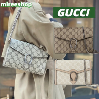 🍒กุชชี่ Gucci กระเป๋าสตางค์ Dionysus GG Supreme Chain Wallet