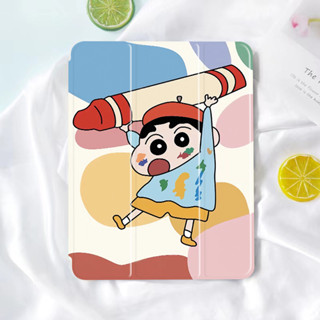 Crayon Shinchan เคสไอเเพด เคสหลังใส โปร10 5นิ้ว gen6/7/8/9/10 แอร์1/2/3/4/5 เจน10 2 air10 9 9 7 2020/16 ipad case 9938