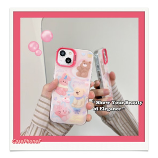 ✨ส่งของขวัญ✨เคส for iPhone 11 14 Pro Max Case for iPhone 12 13 ป้องกันการตก การป้องกัน หมีน้อย สาวน่ารักหัวใจ การ์ตูน