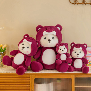 【Swoan】 25/28/40/50CM Lena Bear ตุ๊กตาหมีเท็ดดี้ Lotso ของเล่นตุ๊กตาหมีสตรอเบอร์รี่ ของเล่นสําหรับเด็ก