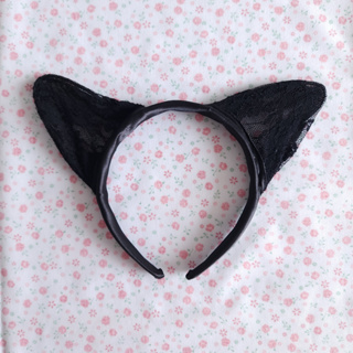 ที่คาดผม หูแมว (Cat Headband) ที่คาดผมหูแมว สีดำ ผ้าลูกไม้