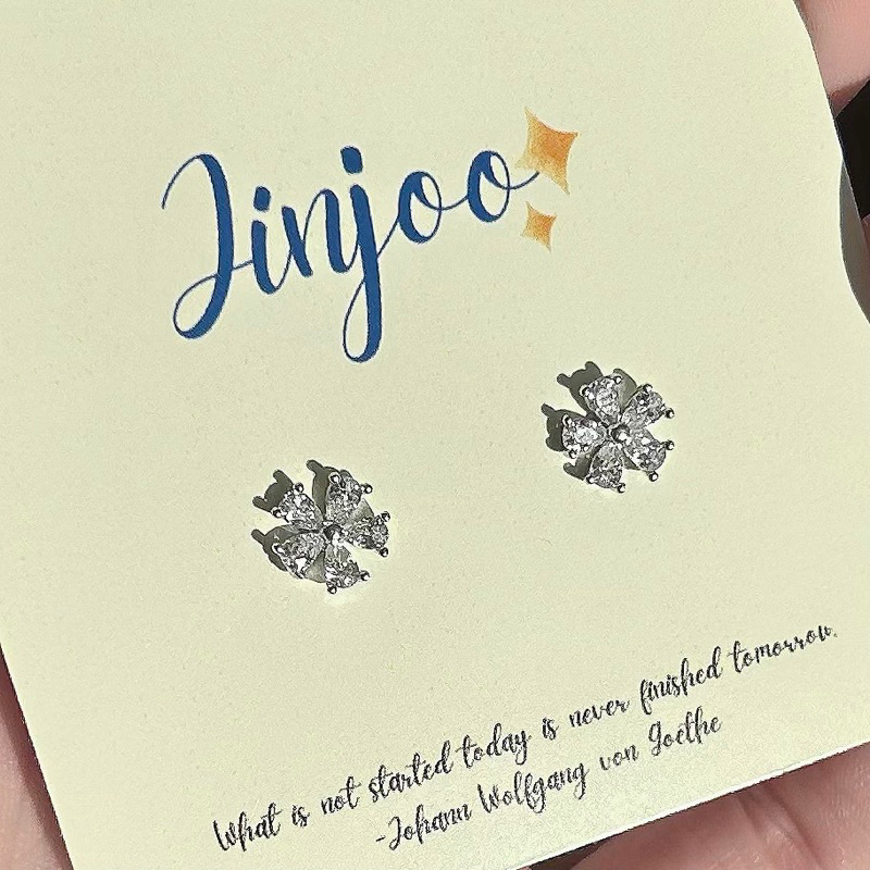 Jinjoo✨-A79-ต่างหูดอกไม้เกล็ดหิมะ สวยงาม หรูหรา