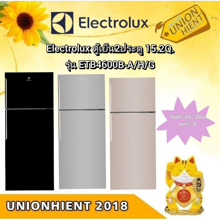ตู้เย็น 2 ประตู ELECTROLUX รุ่น ETM4302C-S / ETM4302C-B ( Medium Top Freezer ) สีเงิน / สีดำ แทนรุ่น