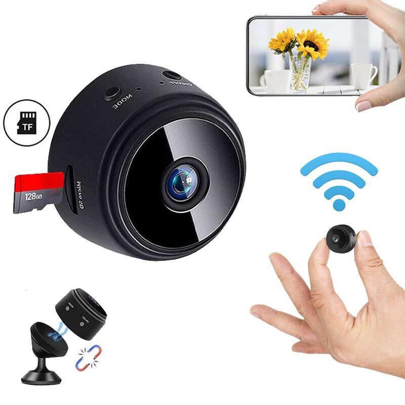 กล้องวงจรปิด ขนาดเล็ก มีแม่เหล็กในตัว ใช้ Wifi กล้องมินิ กล้องไร้สาย Night Vision HD Wifi รองรับการ์ด TFดูผ่านมือถือได้