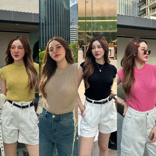 MALIMAYS - Summer knit top เสื้อยืดไหมพรมคอกลม