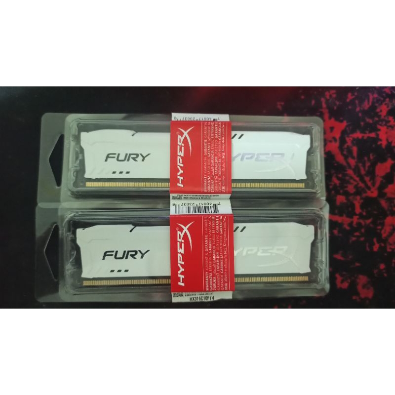 Kingston Hyperx Fury DDR3 8GB(4X2)  แรม 1600Mhz  Kingston HX316C10F/4