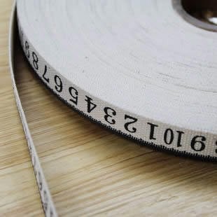 เทปผ้า Cotton เนื้อหนา พิมพ์ลายตัวเลข 1 -10 ขนาด 1.5 cm.หลาละ