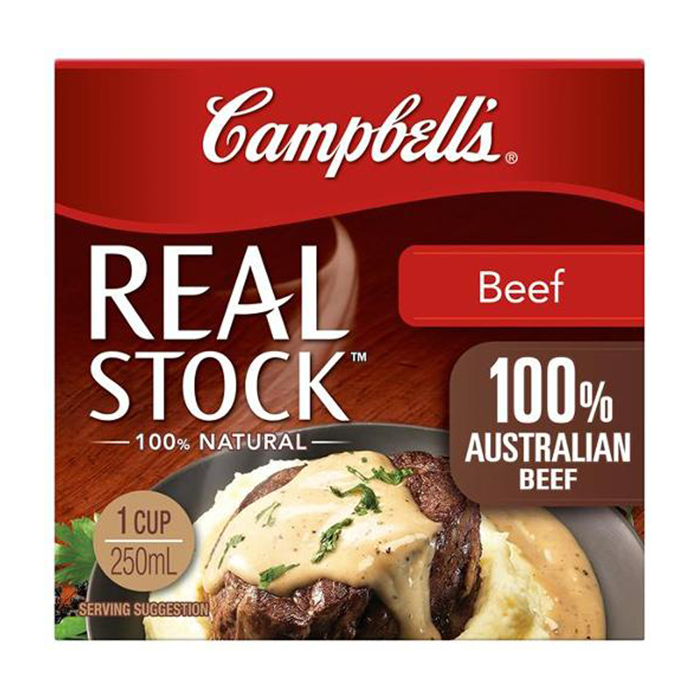 Campbell's Real Stock Beef Campbells Real Stock Beef ซุปข้นรสเนื้อวัว น้ำสต๊อควัว จากออสเตรเลีย 250m