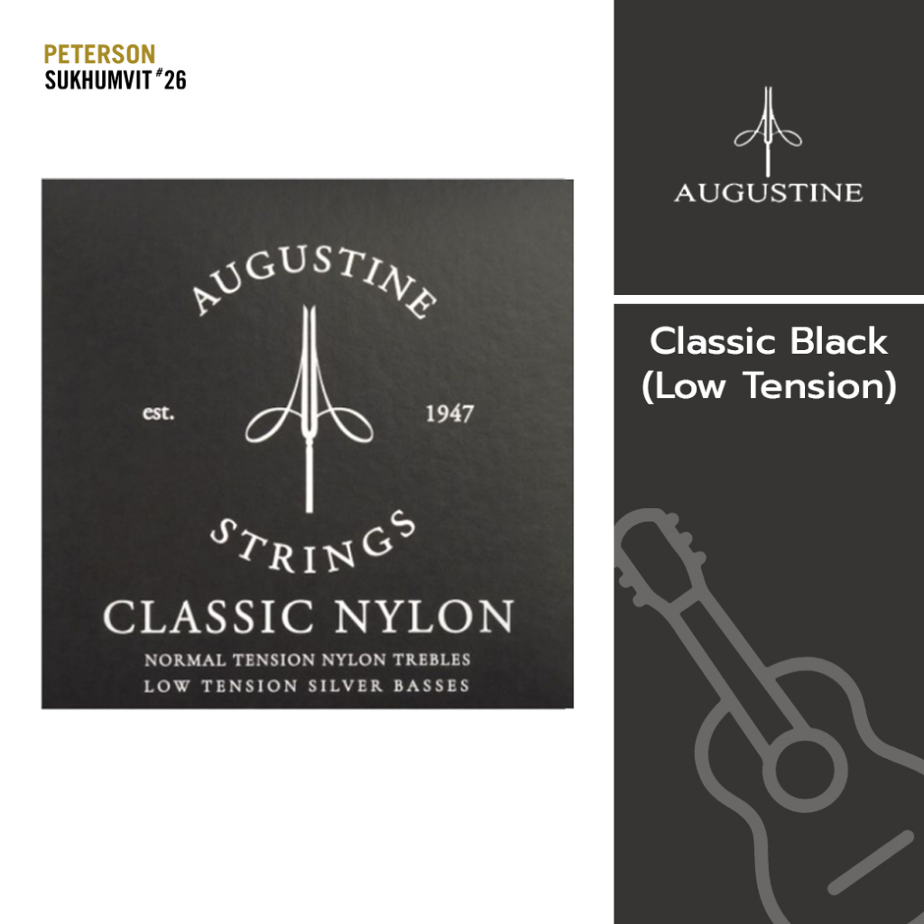 สายกีตาร์คลาสสิก Augustine Classic Black (Low Tension) สายกีต้าร์ ถูกที่สุด ของแท้ 100%