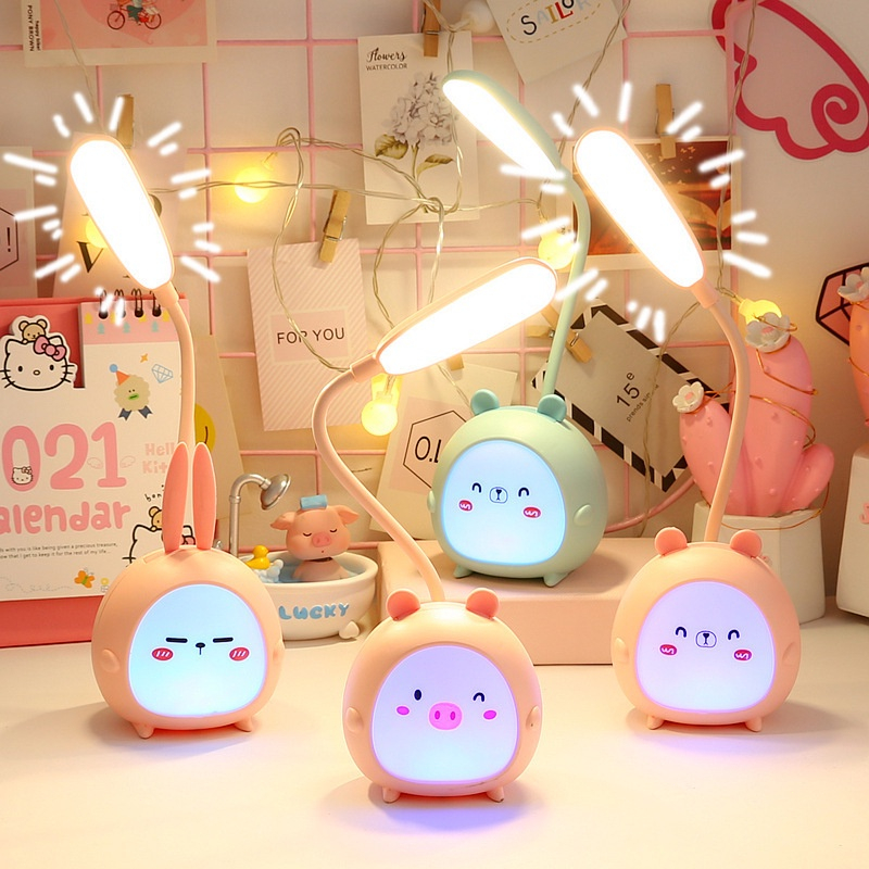 โคมไฟตั้งโต๊ะ LED โคมไฟอ่านหนังสือ ชาร์จแบต แถมสายชาร์จ โคมไฟตั้งทำงาน หอพัก ห้อง [ส่งของทุกวัน]