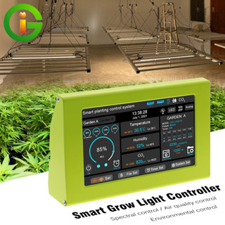 Grow Controller  LED เครื่องวัด 7 inch อุณหภูมิในตัว ความชื้น ตัวจับเวลา เซ็นเซอร์ภายนอก 3 in 1 (อุณหภูมิ ความชื้น CO2)