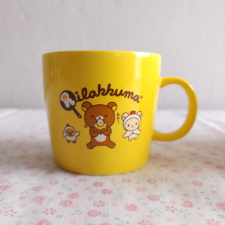 แก้วกาแฟ แก้วเซรามิค ริลัคคุมะ (Rilakkuma) สีเหลือง  ลิขสิทธ์ San-X จาก LAWSON Japan