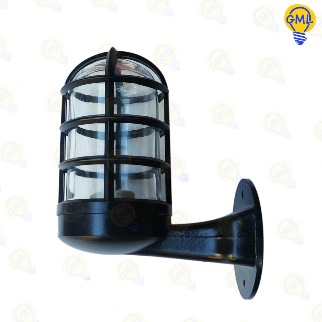 โคมไฟผนัง กรงนก สีดำ แก้วใส Wall Lamp