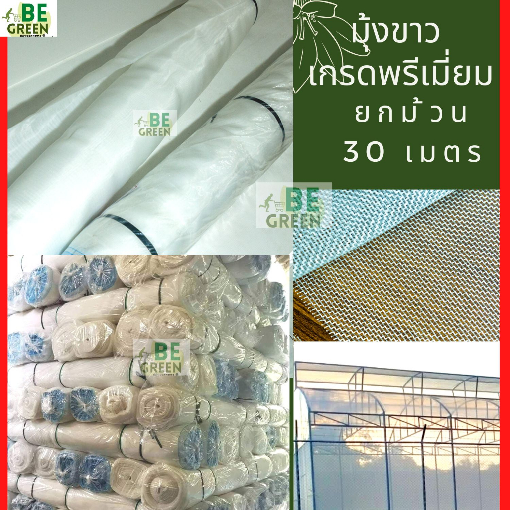 มุ้งตาข่ายกันแมลง 32ตา 10,15,30เมตร ตาข่ายปลูกผัก มุ้งไนล่อนขาว มุ้งขาว มุ้งกันแมลง ผ้ามุ้ง ตาข่ายปลูกผัก ผักไฮโดร
