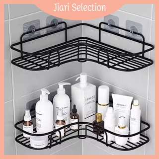 Jiari Selection [✨สินค้าใหม่✨]   ชั้นวางของในห้องน้ำ ชั้นวางของ  ที่วางของเข้ามุมสามเเหลียม ชั้นวางของในห้องน้ำชั้นวางของติดผนังเข้ามุม จัดเก็บและตกแต่งโดยไม่ต้องเจาะรู