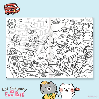 สวีทซัมเมอร์ : สมุดภาพระบายสี ลาย แคท คอมปะนี ฟัน พาร์ค ขนาด A4