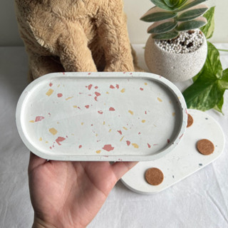 ถาดรองหินลายหินอ่อนเลือกชิ้นได้ สีพาสเทล Terrazzo Trinket Trays พร๊อบถ่ายรูป ถาดรอง จานรองกระถาง จานรองแก้วน้ำ