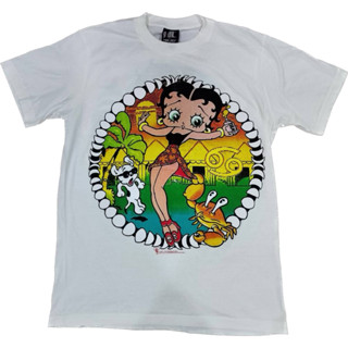 เสื้อยืด Betty Boop สีขาว วินเทจสีเฟด งานใหม่ M L XL