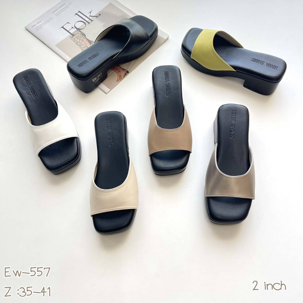 NIWA SHOES 🍒 ✨ รองเท้าแตะส้นโฟม ดีไซน์ส้นเกาหลีมากแม่ So cute สุดๆค่า☂️ สาวไปไม่ควรพลาด🌈 รหัสสินค้า Ew-557 ยังไม่มีค