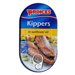 Kippers in Sunflower Oil Princes น้ำมัน ปลาเฮอร์ริงรมควัน ไร้หนังไร้กระดูกในน้ำมันดอกทานตะวัน 190g