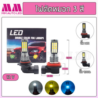 หลอดไฟตัดหมอก เปลี่ยนสีได้ 3 สี (ราคาต่อ1คู่)