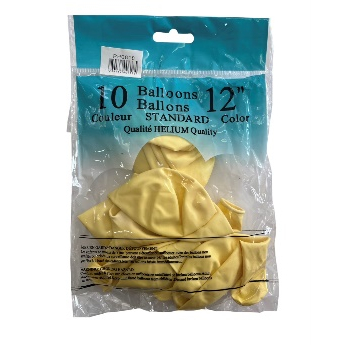 10pcs Latex Balloon 12" LIGHT YELLOW Macaron BALLOON