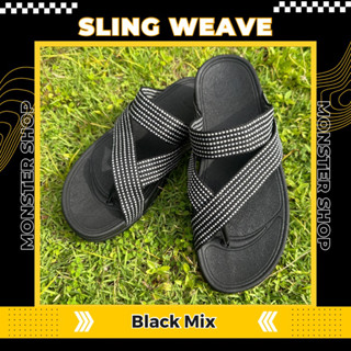 💥ลด15% Fitflop Sling Weave : Black Mix (ของแท้!!)