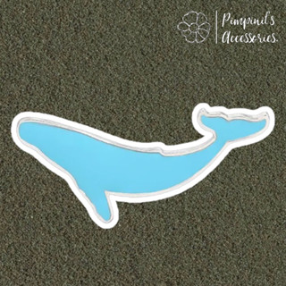 ʕ •ᴥ•ʔ ✿ พร้อมส่ง : เข็มกลัดลายวาฬสีน้ำเงิน | Blue Whale Enamel Brooch Pin.