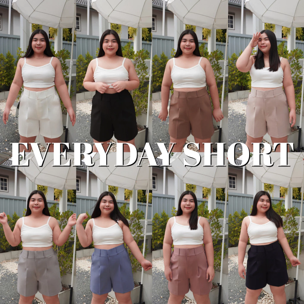 (A12) EVERYDAY SHORT กางเกงสาวอวบ ขาสั้นเก็บพุงเอวสูง