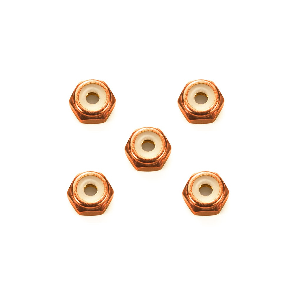 95556  TAMIYA Mini 4WD  2mm Aluminum Lock Nut (Orange, 5pcs.)