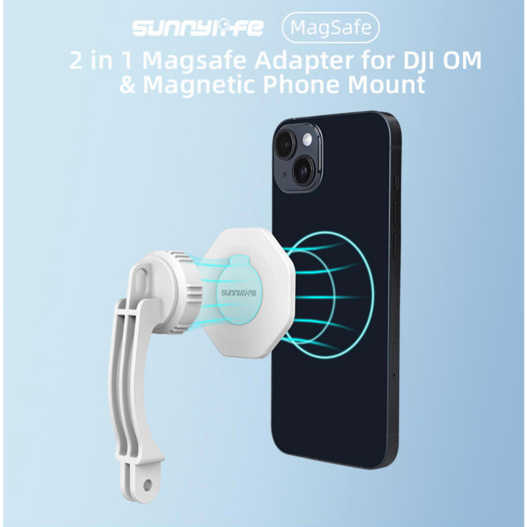 Sunnylife OSMO Mobile Ring Clamp Holder Compatible with MagSafe Magnetic Phone Tripod Mount for OM 6