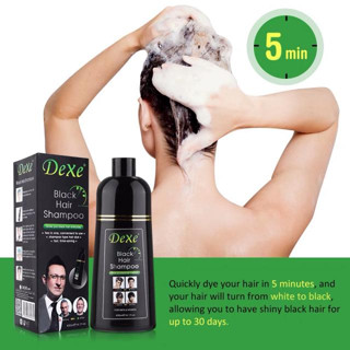 Dexe black hair shampoo แชมพูสระบำรุงผมดำใช้สระผมเปลี่ยนสีผม ปกปิดเส้นผมขาวให้กลับเป็นสีดำธรรมชาติอีกครั้ง