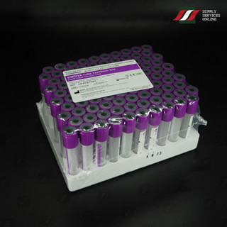 หลอดใส่เลือดสูญญากาศ ชนิดมีสารกันเลือดแข็ง EDTA ขนาด 13x75 MM./EDTA TUBE 13x75 mm