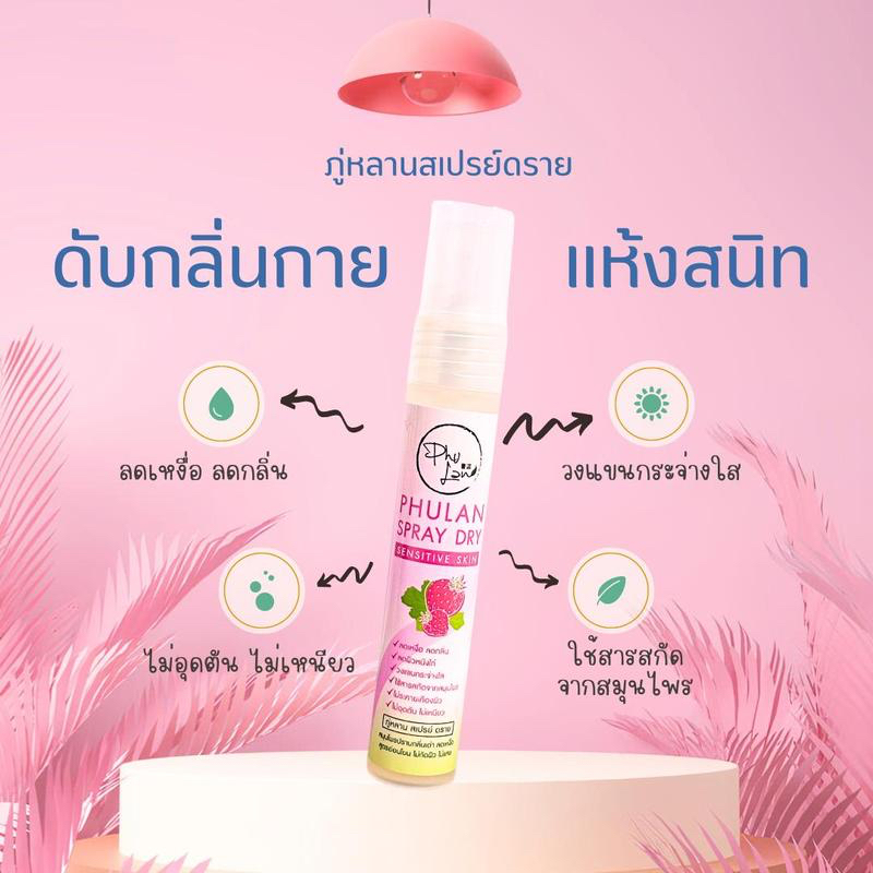 สินค้าใหม่!! ภู่หลาน สเปรย์ดราย ลดเหงื่อ ลดเต่า ลดเปียก แห้งสบาย